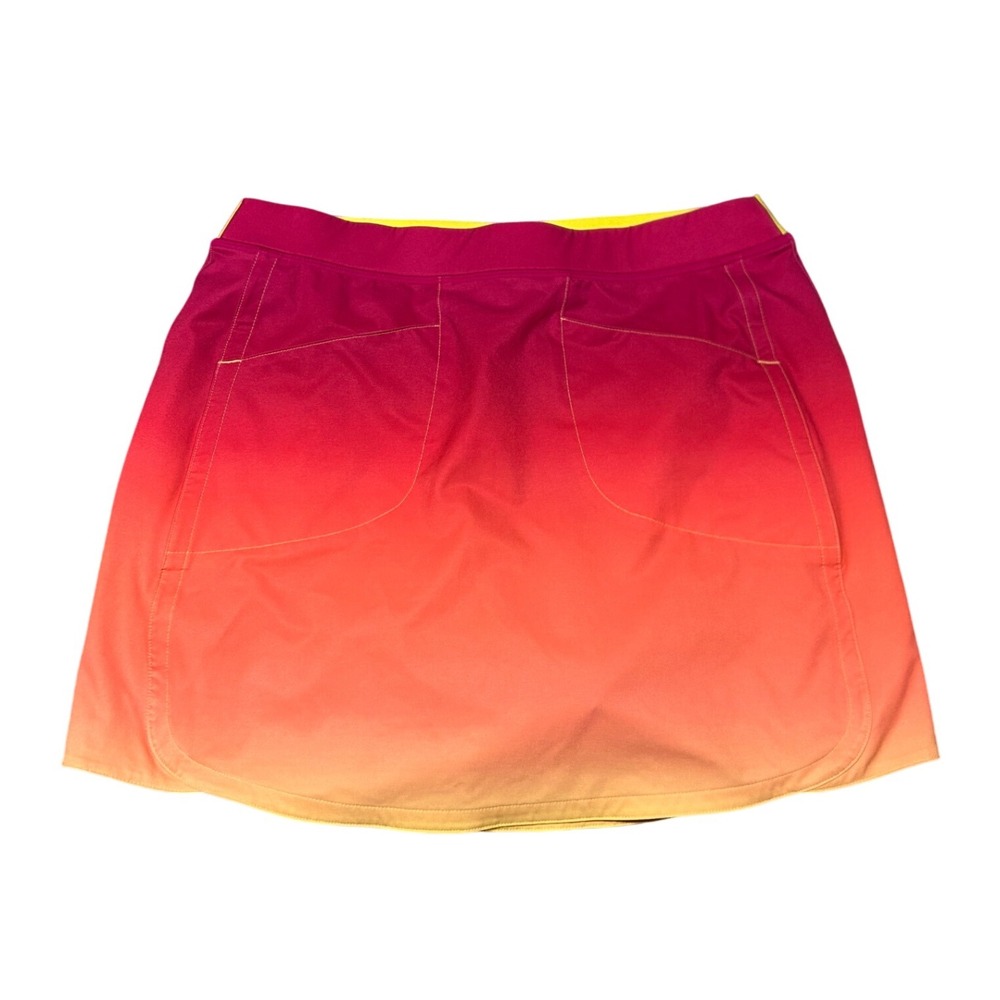 RLX Ralph Lauren Women's Athletic Skort Gradient Pink‎ Orange Yellow Golf Tennis